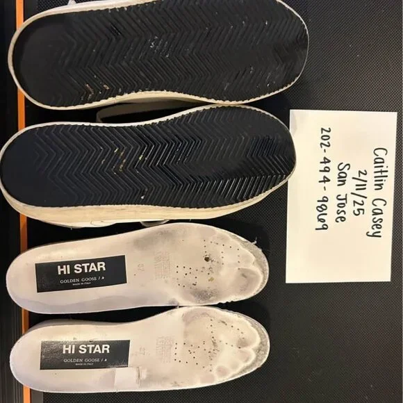 Golden Goose White and Gold Sneakers with Box - Picture 8 of 8